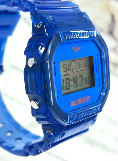 Casio G-SHOCK x KEBOZ DW-5600KEBOZ22-2JR Digital Watch Clear Blue Japan Mint