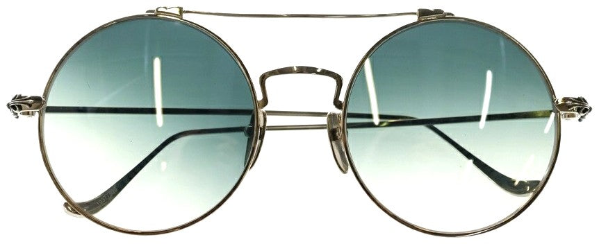 Chrome Hearts PRAWN QUEEN Double Bridge Round Sunglasses Silver 54mm Japan Used