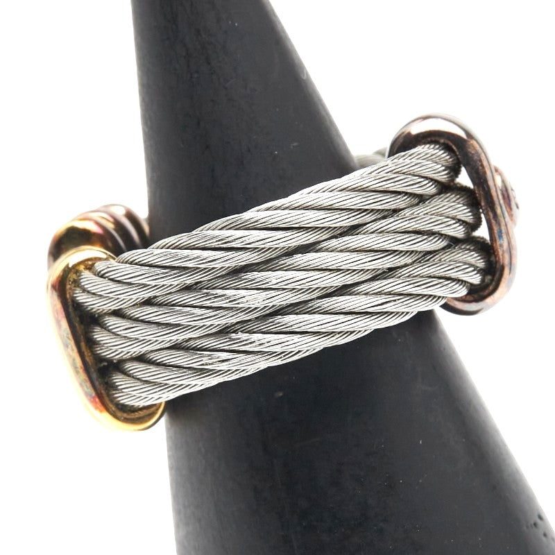 CHARRIOL Wire Cable Ring Silver Gold Stainless Steel Plated US5.5 EU50 Ladies