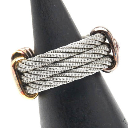 CHARRIOL Wire Cable Ring Silver Gold Stainless Steel Plated US5.5 EU50 Ladies