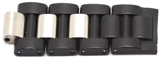 Cartier Genuine Watch Band Links 4pcs Black Silver Stainless Steel 20mm Used