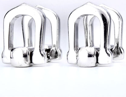 Cartier Long C Shape Decor Cufflinks Silver 925 Authentic Men Japan Used Cuffs