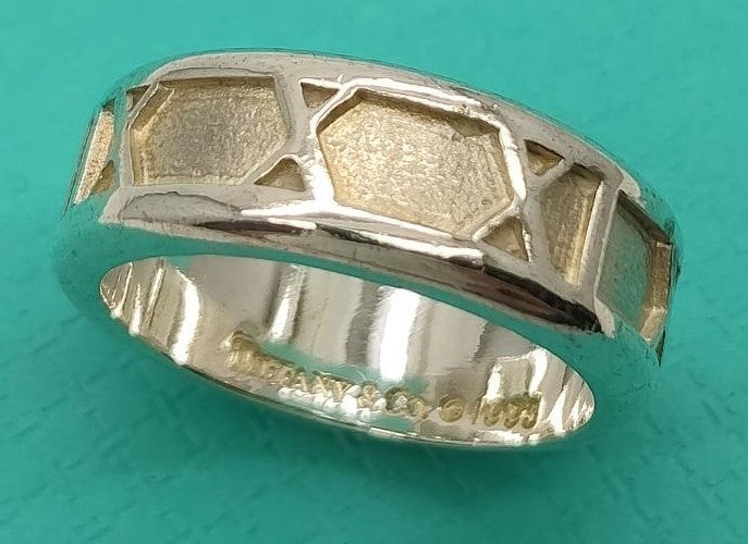 Tiffany & Co Atlas Ring Sterling Silver 925 Band US5 EU49 Authentic Vintage