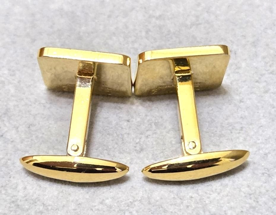 Loewe Anagram Gold Tone Metal Square Cufflinks Gold/Black