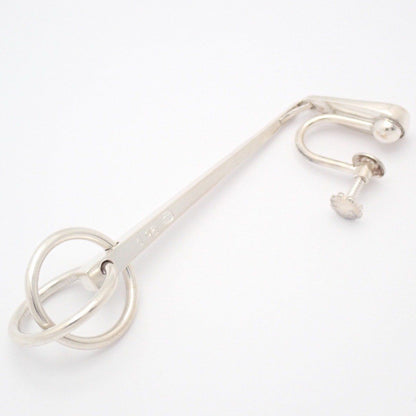 Georg Jensen # 196 Sterling Silver 925 Screw Back Earring Single Ear Only