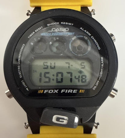CASIO G-SHOCK DW-6700 FOX FIRE Digital Watch Yellow Resin Black Case Stainless