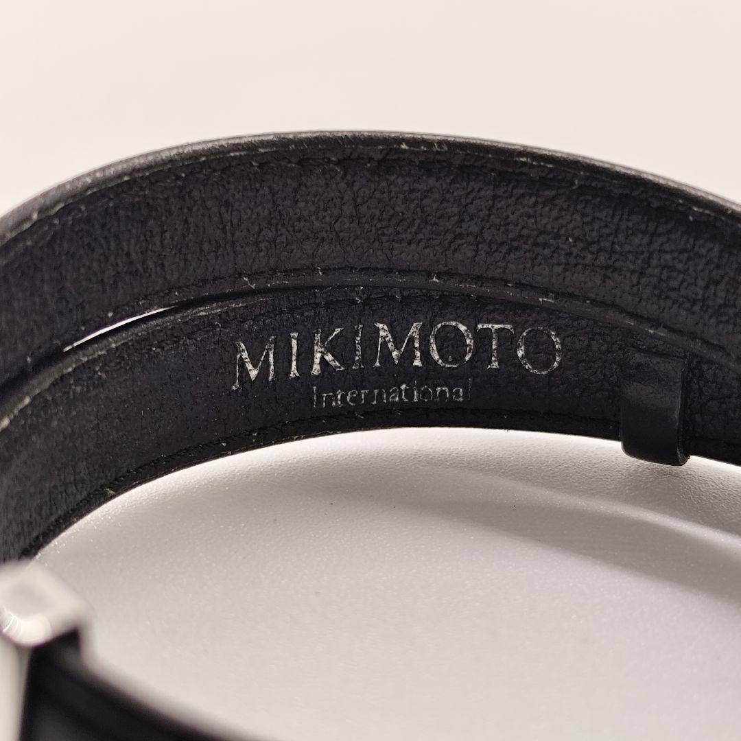 Mikimoto Leather Bracelet Bangle Silver Pearl Heart Charm 41cm Adjustable