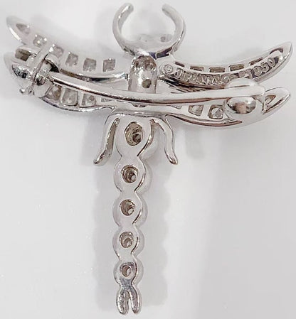 Tiffany & Co Enchant Dragonfly Brooch Diamond Platinum PT950 21.5mm Authentic