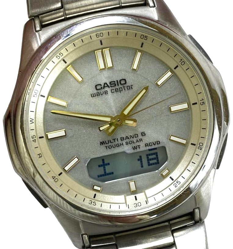 CASIO Wave Ceptor WVA-M630D Ana-Digi Watch Silver Multi Band 6 Tough Solar 40mm