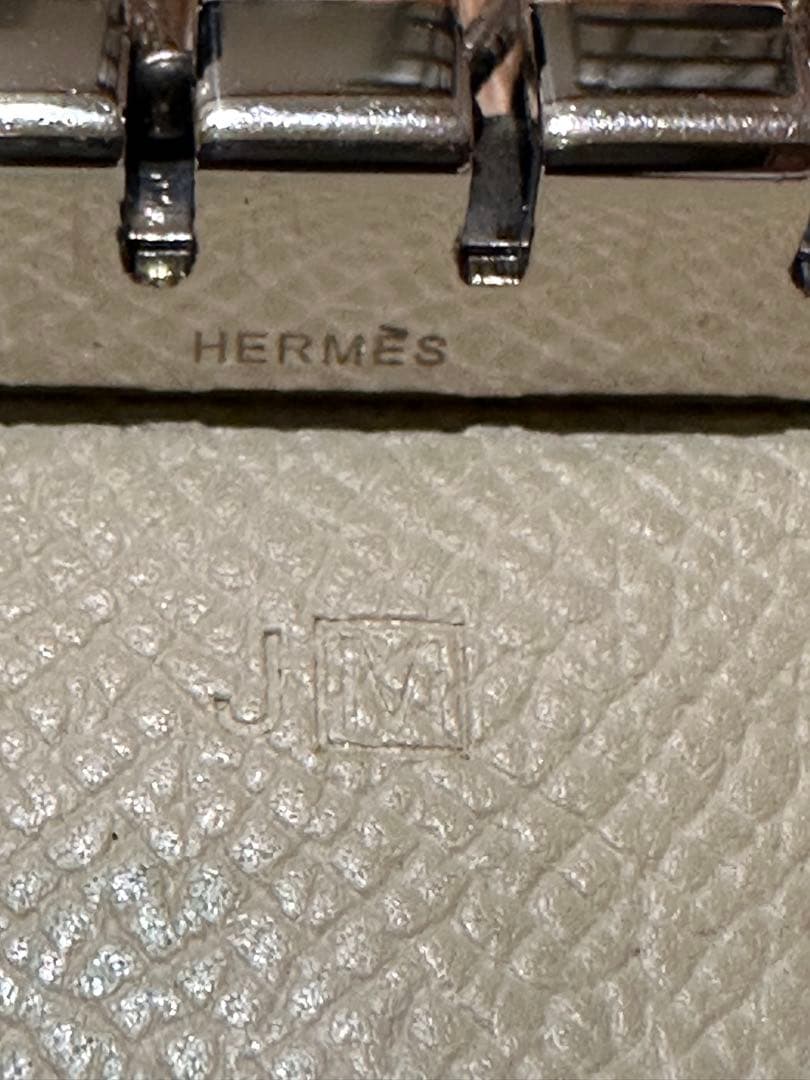 HERMES Paris 4-Hook Key Case Key Holder Cream Epsom Leather Made in France