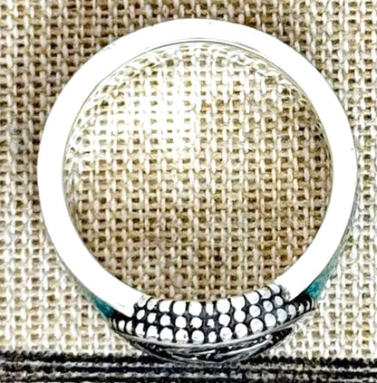 GUCCI Interlocking GG Ring Silver 925 Turquoise Enamel Size US 7 / EU 54 Used