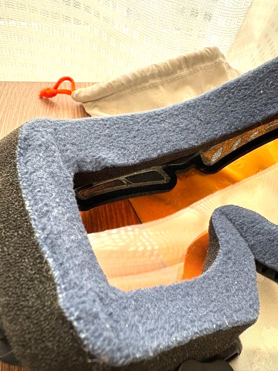 SPY Snow Ski Goggles Black Frame Orange Mirror Lens with Bag Used Auth Y2K Italy