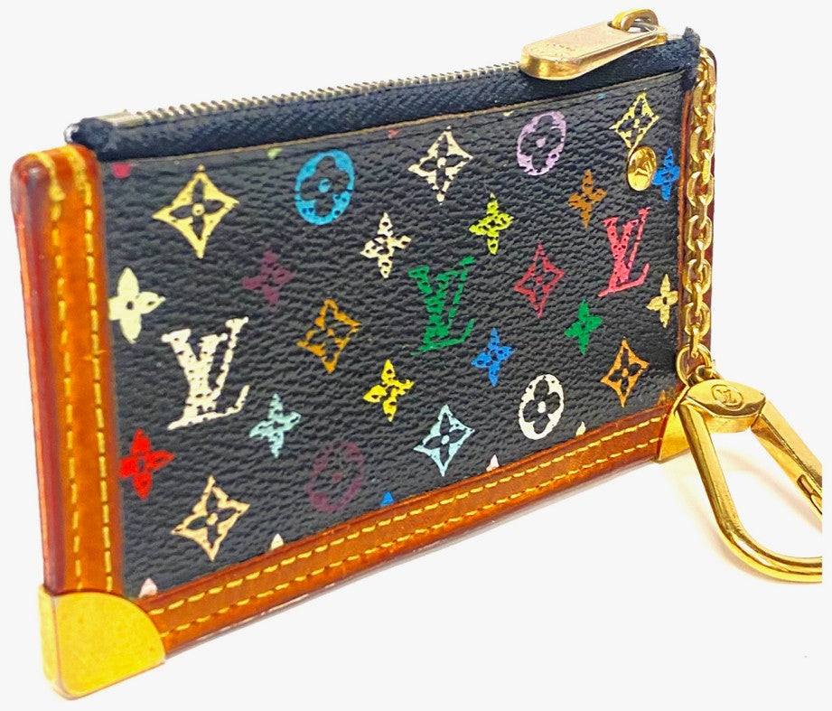 Louis Vuitton M92654 Monogram Multicolor Pochette Cles Coin Case Noir Black