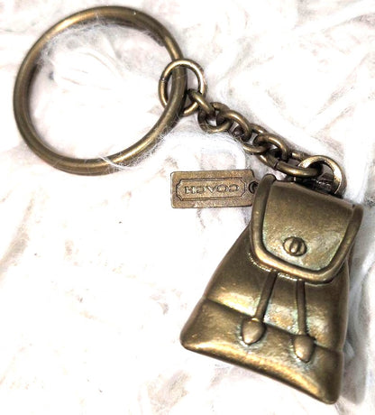 Coach Old Coach Brass Backpack Bag Charm Keychain Key Ring Vintage Rare USA