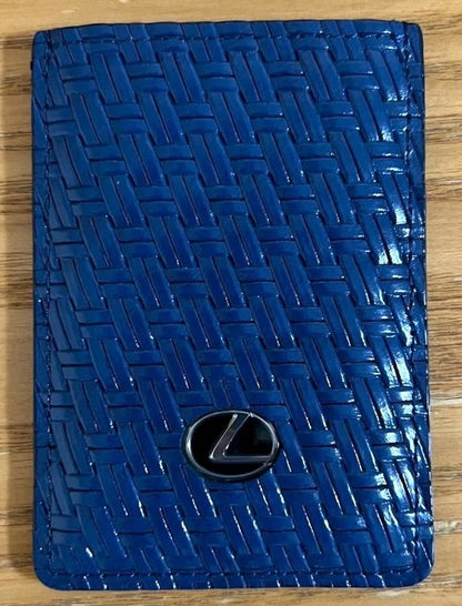 Lexus Genuine Card Key Case Intrecciato Blue Leather Logo Smart Key Cover Used