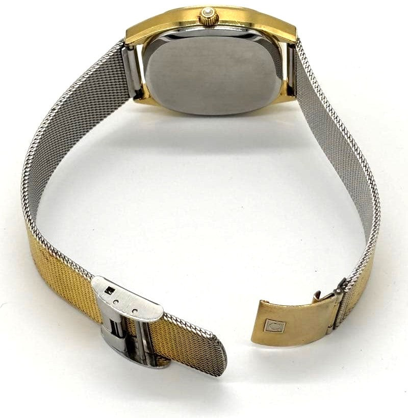 Omega De Ville Quartz 192.0034 Cal.1342 Gold Dial Date Mens Watch Swiss 34mm