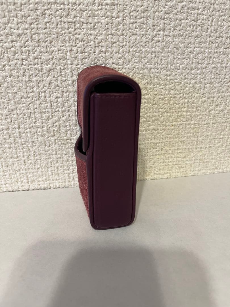 LOEWE Anagram Wine Red Suede Cigarette Case Vintage
