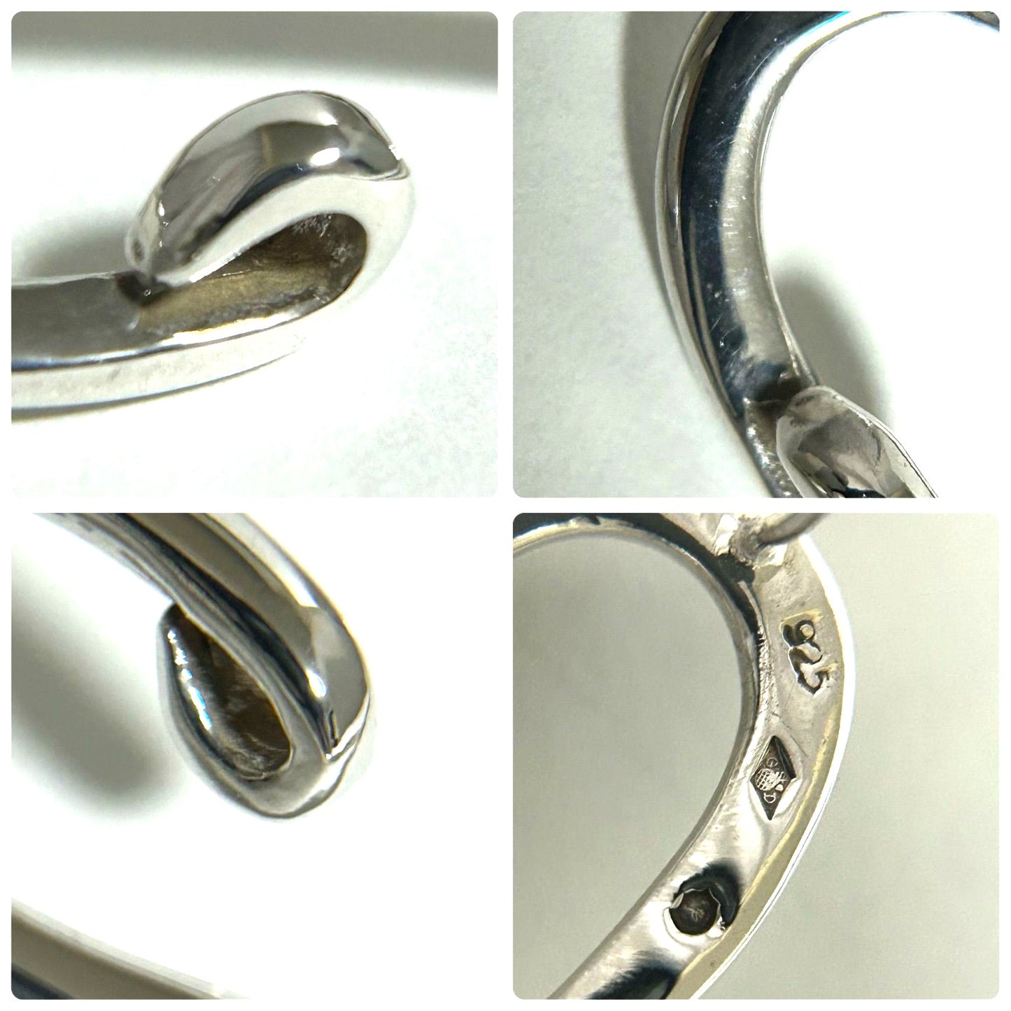 CHANEL Vintage Large Hoop Earrings Silver 925 Sterling Silver Rare Authentic