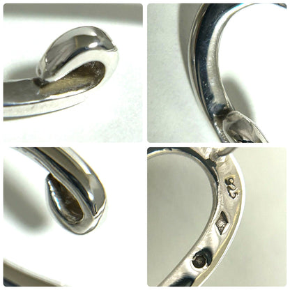 CHANEL Vintage Large Hoop Earrings Silver 925 Sterling Silver Rare Authentic