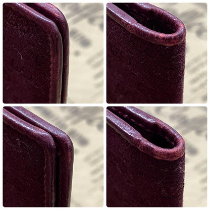 GUCCI Notebook Cover Vintage GG Canvas Business Planner Bordeaux Leather