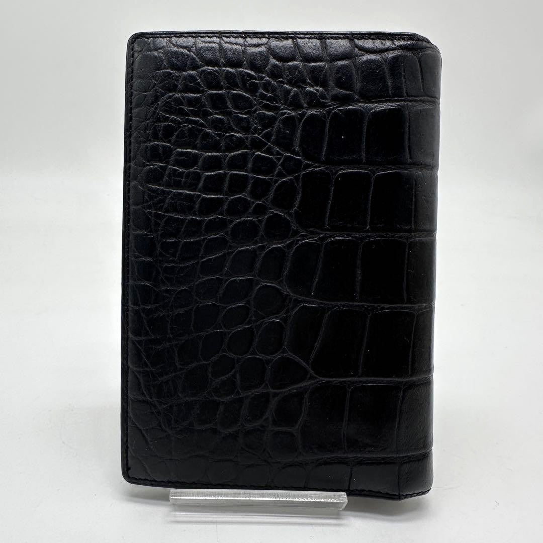 GIANNI VERSACE Medusa Agenda Notebook Cover Black Embossed Leather Gold HW