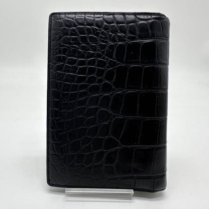 GIANNI VERSACE Medusa Agenda Notebook Cover Black Embossed Leather Gold HW