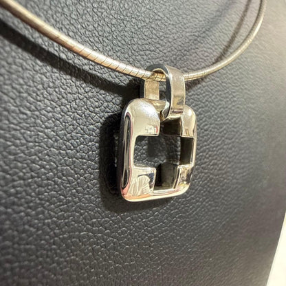 Tiffany & Co. Piastrelle Cross Necklace Silver SV925 Square Pendant Rare Used