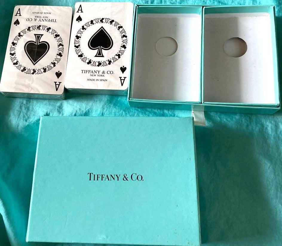 Tiffany & Co. Double Deck Playing Cards Tiffany Blue Green Ace Spade Made Spain