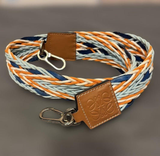 Excellent LOEWE PAUL ELASTIC WOVEN STRAP Bag Strap Multi Color L 94cm 37in