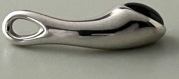 Georg Jensen Pendant Top Garnet Silver 925 Charm 0.8in Authentic Pre-Owned