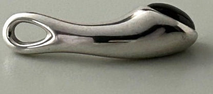 Georg Jensen Pendant Top Garnet Silver 925 Charm 0.8in Authentic Pre-Owned
