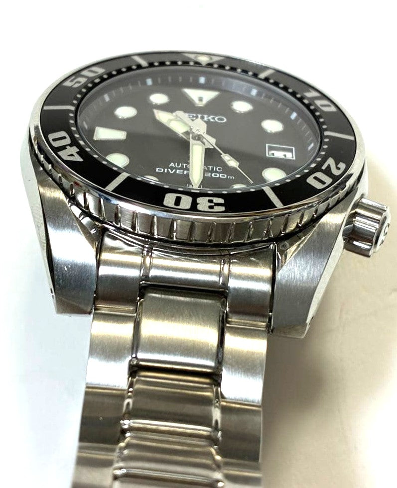 SEIKO Prospex Sumo Diver 200m Automatic Watch Black Steel SBDC031 6R15 Japan