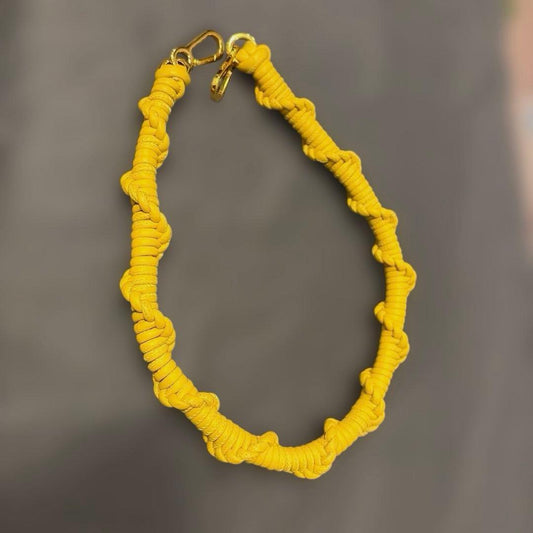 Loewe Yellow Leather Braided shoulder Bag Strap L 94cm 37in