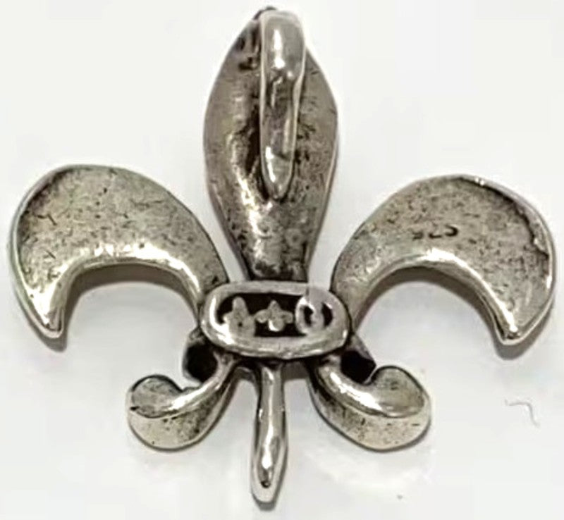 A&G Silver 925 Fleur-de-Lis Pendant Top Men Sterling Silver SV925 Used Vintage