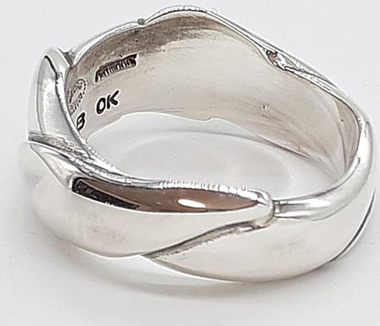 Georg Jensen 240B Ole Kortzau Ring Silver 925 Gold Dot Denmark Auth US5.5 EU50