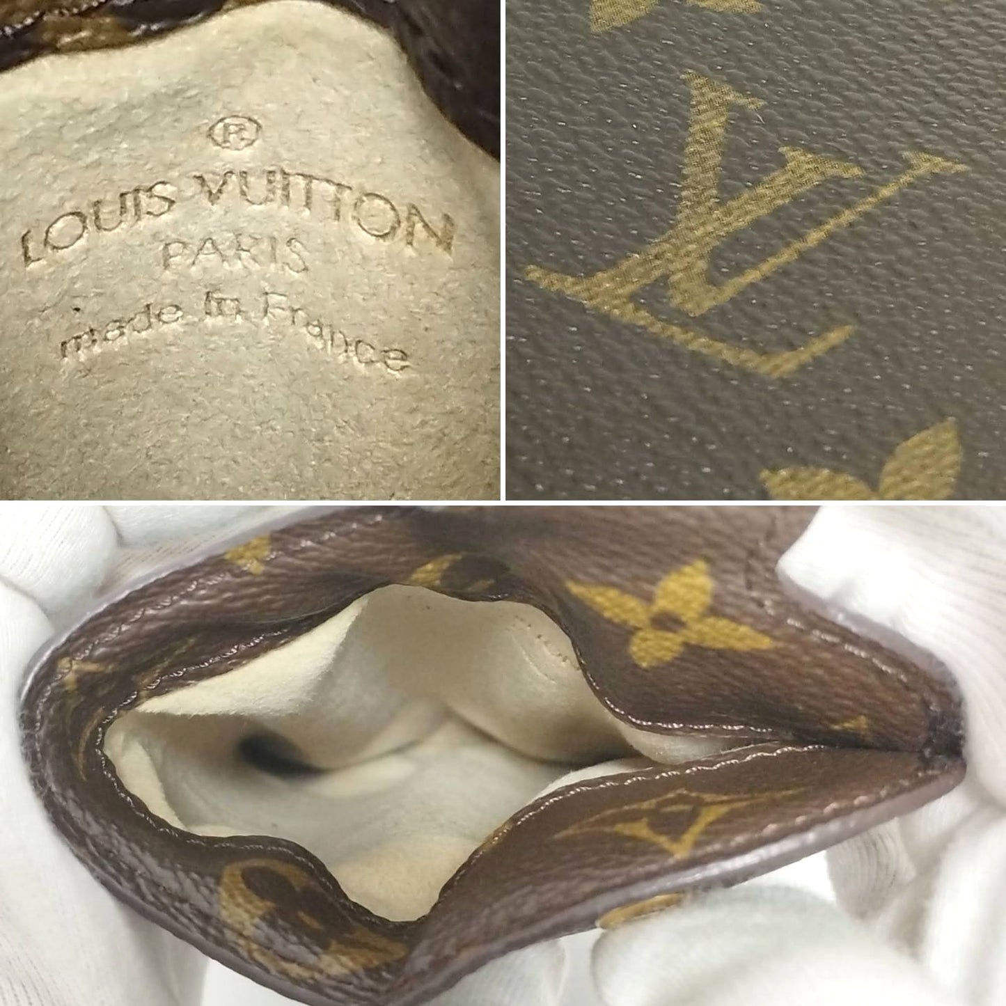 Louis Vuitton Monogram Etui Lunettes GM Glasses Case M66544 Brown Authentic Used