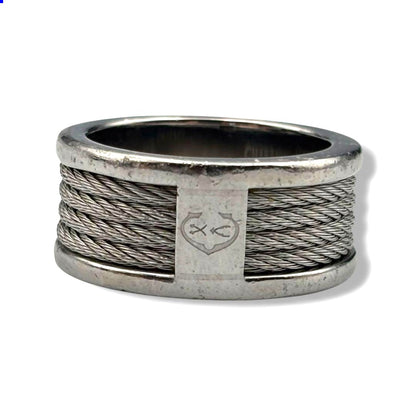 CHARRIOL Celtic Cable Wire Ring Silver Tone Stainless Steel US7 EU54 Vintage