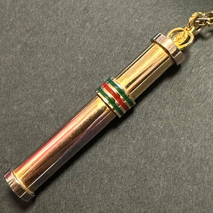 GUCCI Old Gucci Perfume Bottle Atomizer Necklace GP Gold Green Red Sherry Line