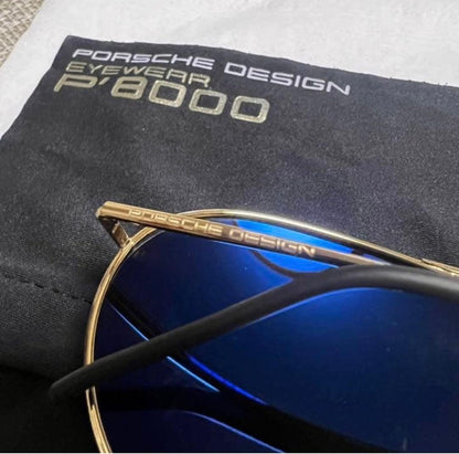 Porsche Design P'8000 Aviator Sunglasses Gold Frame Interchangeable Lenses Set