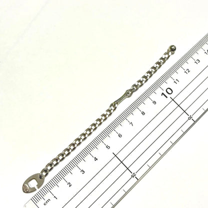 CHANEL Key Chain Holder Silver Tone Curb Chain Ball Charm Made in France Used