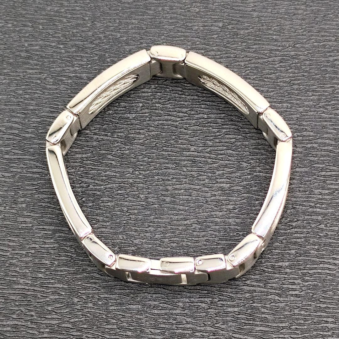 CHARRIOL Cable Bracelet Bangle Silver Stainless Steel Unisex Box 16.5cm 6.5in