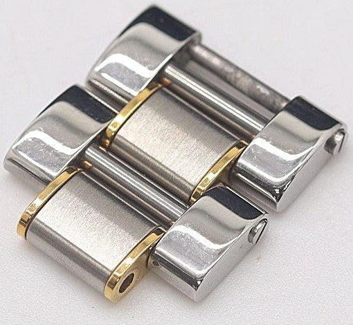 Cartier Must 21 Genuine Watch Band Link Silver Gold Two-Tone 15mm Ladies 2pcs
