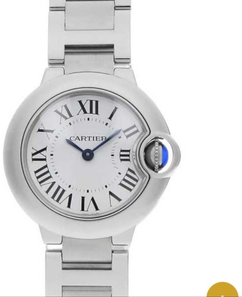 Cartier Ballon Bleu SM W69010Z4 Stainless Steel Watch Band 4 Links Authentic