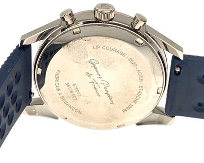 LIP Courage ET Devouement 2020 Pompiers Chronograph White Blue Rubber Japan