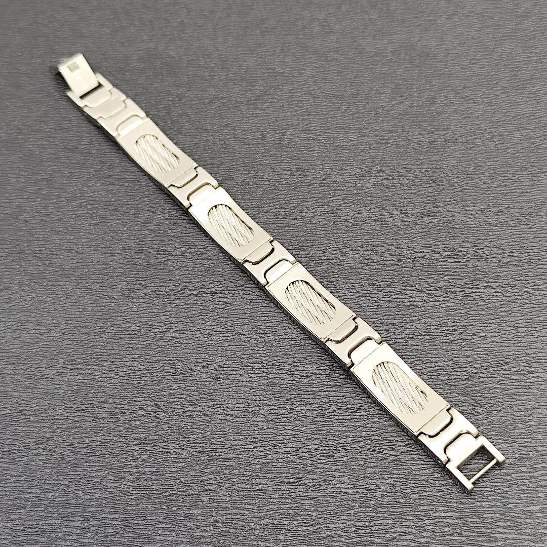 CHARRIOL Cable Bracelet Bangle Silver Stainless Steel Unisex Box 16.5cm 6.5in