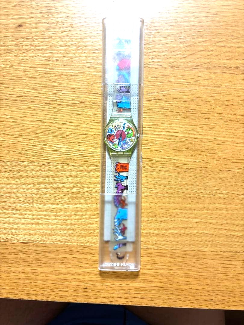 Swatch x Jamie Hewlett Gorillaz Quartz Watch GK230 Clear Band Swiss 1997 Vintage