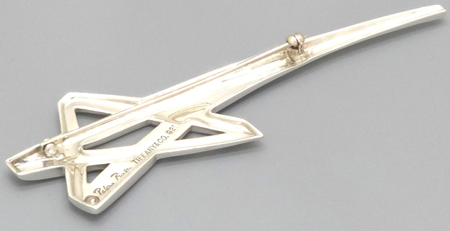 Tiffany & Co Paloma Picasso Shooting Star Brooch Pin Sterling Silver 925 8.24cm