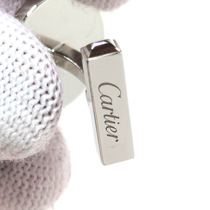 Cartier Double C Logo Cufflinks Silver 925 Black Enamel w/Box Authentic Japan