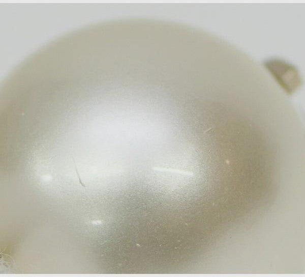 CHANEL CC Logo Faux Pearl Drop Dangle Earrings Cream Silver Chain Pre-Owned