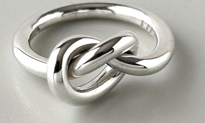 Georg Jensen Infinity Knot Ring 925 Sterling Silver US4 EUR47 Authentic Denmark